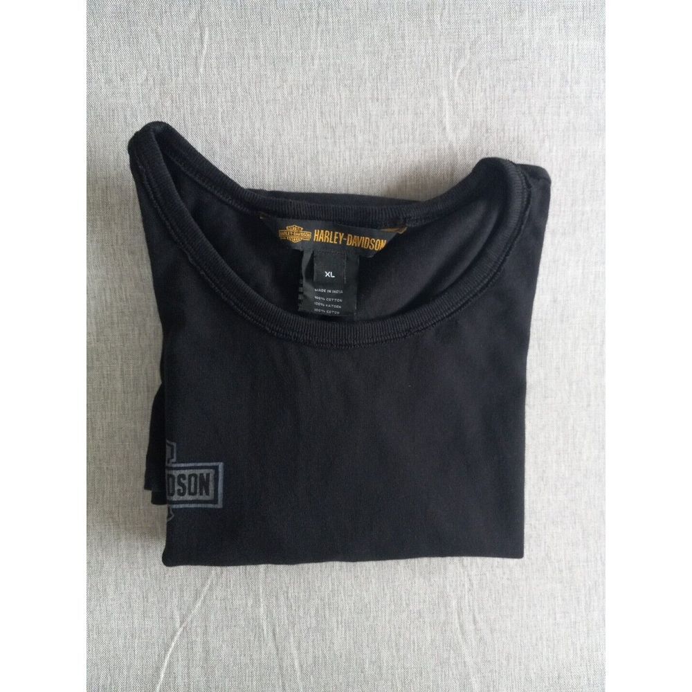 Harley-Davidson Motor Cycle Women's XL Pure Cotton Big Art Logo Black T Shirt - Picture 13 of 13